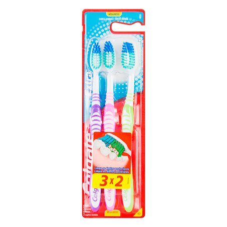 Escova Dental Colgate Extra Clean Média com 3 Unidades