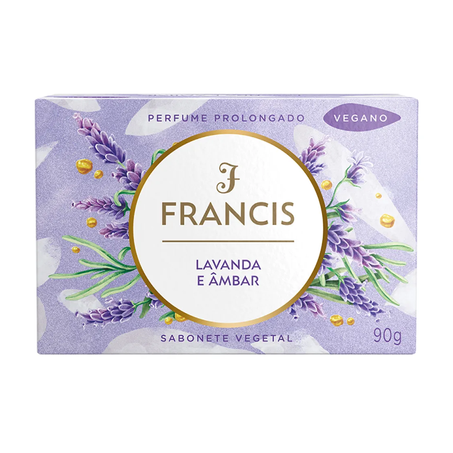 Sabonete Vegetal Francis Lavanda e Âmbar Caixa com 1un - 90gr