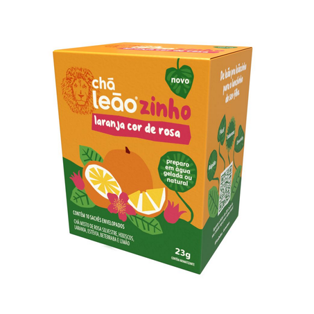 Cha Leao Zinho Gelado 10 Saq. 23g Laranja Cor De Rosa