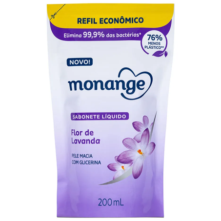Sabonete liquido monange refil 200ml flor de lavanda