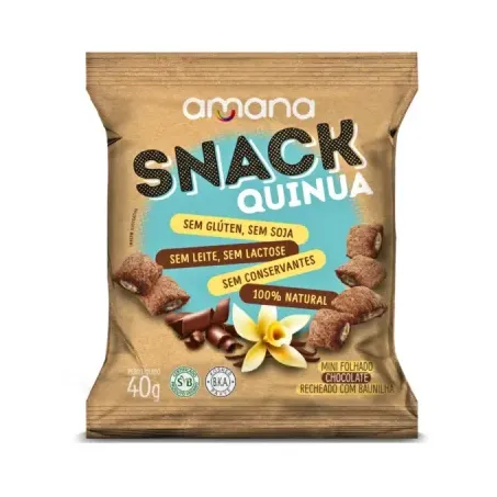 SNACK CHOCOLATE RECHEADO DE BAUNILHA - AMANA