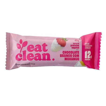 BARRA PROTEINA CHOCO BRANCO MORANGO 45G - EATCLEAN