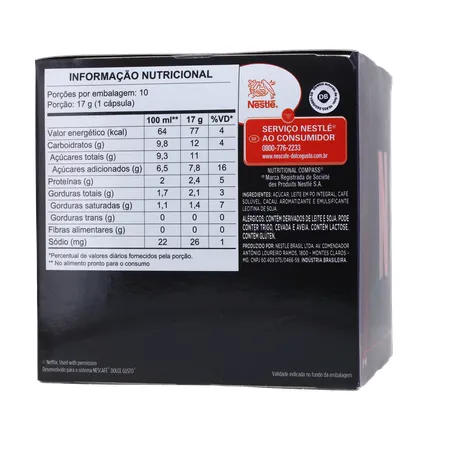 Cápsula Nescafé Dolce Gusto Cappuccino Netflix 10un 170g 
  360-10