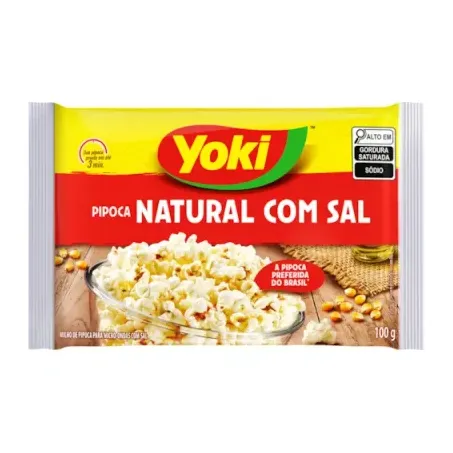 Pipoca de Microondas Yoki Pop Corn Natural com Sal 100G