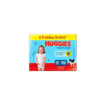 Fralda descartável huggies tripla proteção xg c/28 promocional