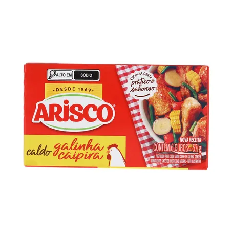 CALDO EM TABLETE ARISCO GALINHA CAIPIRA 57G 360-0