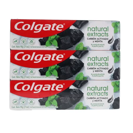 Creme Dental Colgate Natural Extractus Carvão Menta 90G com 3 Unidades 360-18