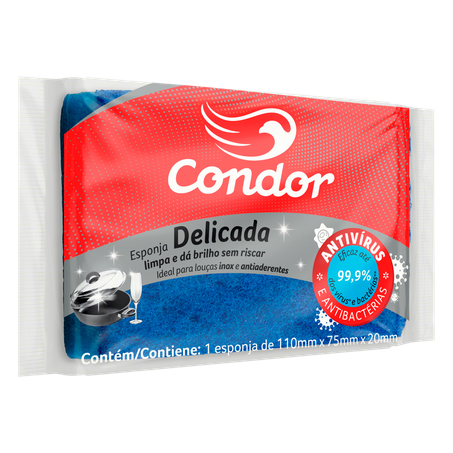 Esponja Azul Limpeza Delicada Condor 1un 360-1