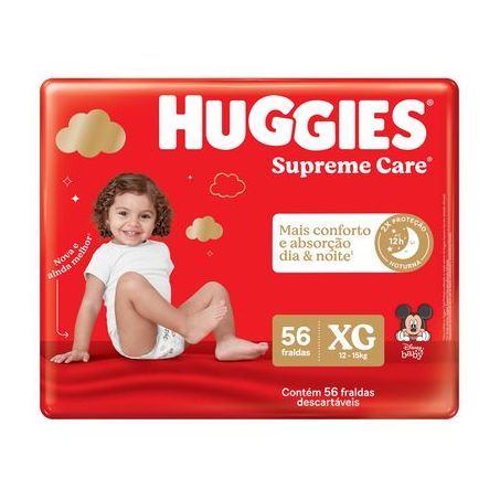 FRALDA SUPREME CARE XG HUGGIES C/56