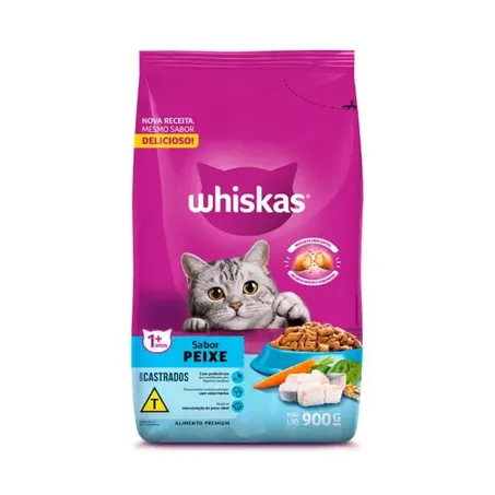 Ração Whiskas Gatos Castrado Peixe Pacote 900g 
 