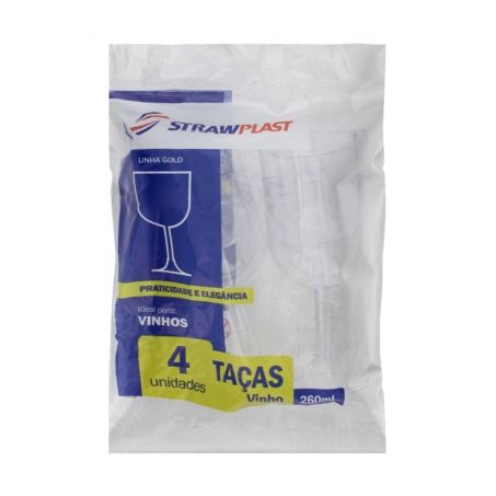 TACA DESC STRAWPLAST  VINHO 260ML 4UN