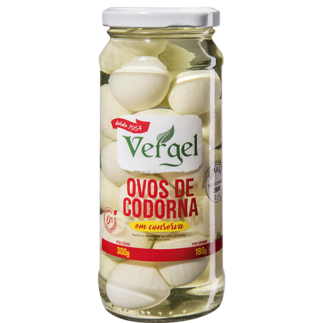 Ovo codorna conserva vergel 180g vidro
