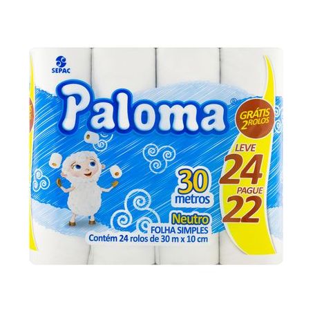 Papel hig.paloma neutro f.sim.30m c/24