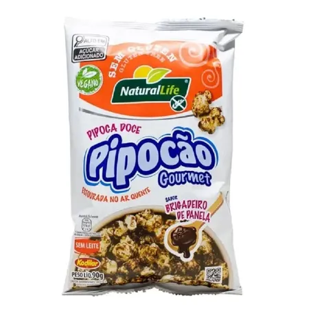 Pipocao Gourmet Natural Life 90g Sem Gluten Brigadeiro
