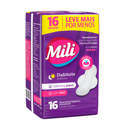 Absorvente mili dia&noite suave c/ab c/1