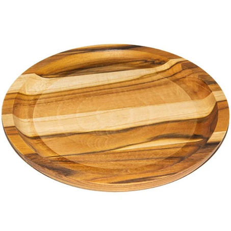 Tabua madeira bandeja redonda teca 24cm stolf cb8377