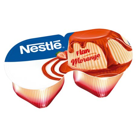 SOBREMESA LÁCTEA FLAN BAUNILHA CALDA MORANGO NESTLÉ