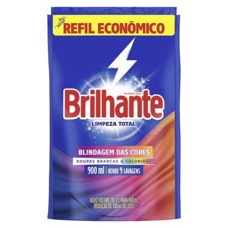 LAVA ROUPAS LÍQUIDO ROUPAS BRANCAS E COLORIDAS BRILHANTE LIMPEZA TOTAL