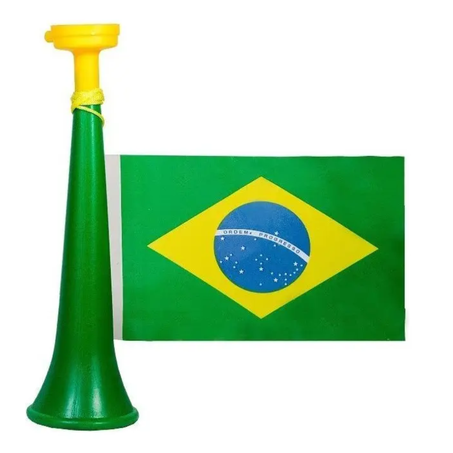 Corneta com buzina e bandeirinha do Brasil EK