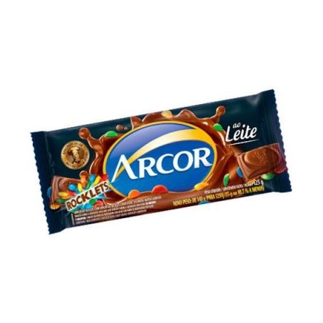 Choc.arcor 100gr ao leite rock.