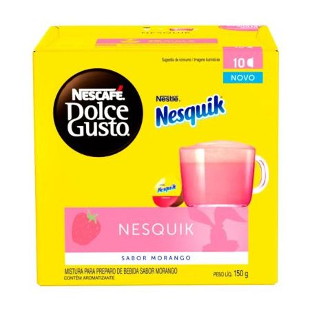 Mistura para Bebida Nescafé Dolce Gusto Nesquik Morango Caixa com 10un - 150gr