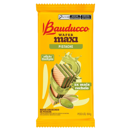 Biscoito Wafer Bauducco 104g - Pistache