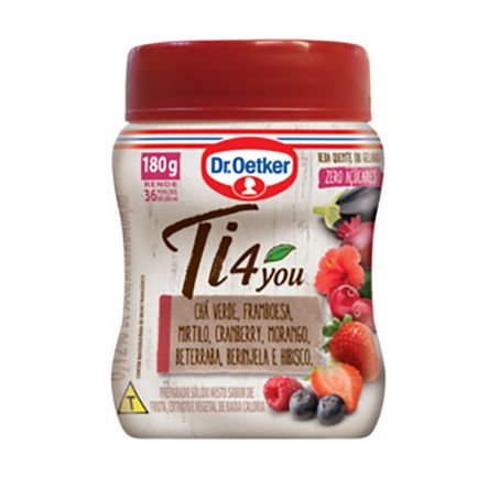 CHÁ OETKER 180G TI4YOU VERDE, FRAMBOESA E MORANGO