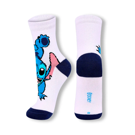 MEIA LUPO INFANTIL DISNEY STITCH BRANCA 24/29 REF. 2402-004 360-1