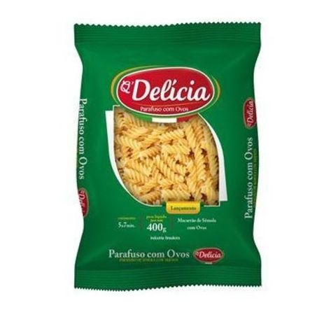 Macarrão qdelicia c/ovos parafuso 400g
