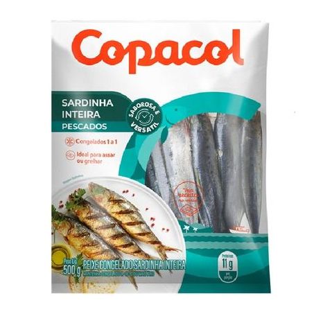 Peixe Sardinha Copacol 500g Congelada Espalmada