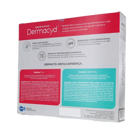 KIT SABONETE ÍNTIMO LÍQUIDO DERMACYD BREEZE CAMOMILA 200ML + 2 UNIDADE FEMININA FLORAL 200ML LEVE 3 PAGUE 2 360-21