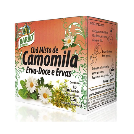 CHÁ BARÃO CAMOMILA ERVA DOCE E ERVAS 15G