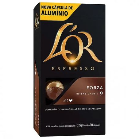 Cápsulas de café l'or espresso forza 52g c/ 10 cápsulas