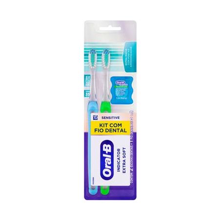 ESCOVA DENTAL ORAL B C/2UN+FIO DENTAL 
