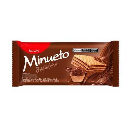 BISCOITO WAFER BRIGADEIRO MINUETO PARATI 81G