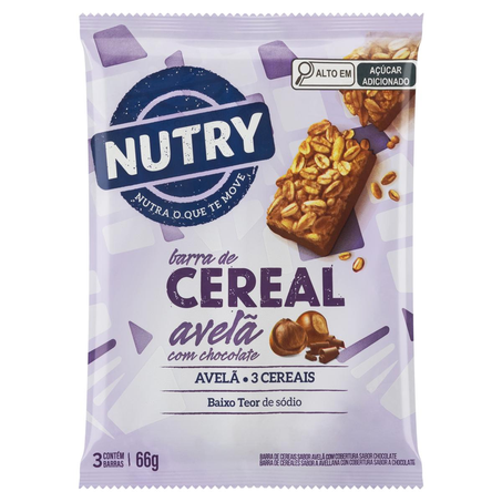 Barra de Cereal Nutry 66g - Avelã com Chocolate