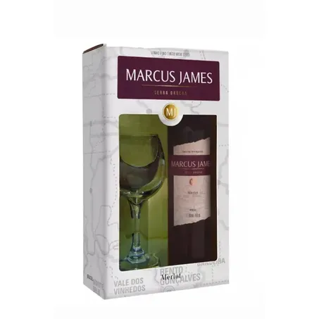 VINHO MARCUS JAMES MERLOT 750 ML +1 TACA          
