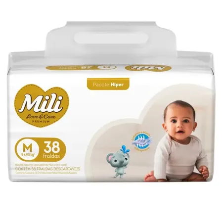 FRALDA MILI LOVE CARE HIPER M 38 UN