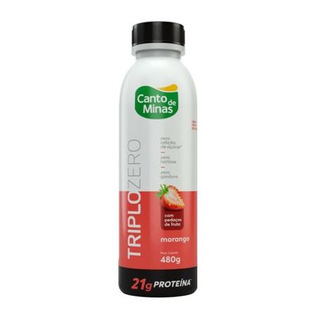 IOGURTE CANTO DE MINAS MORANGO TRIPLO ZERO 480G