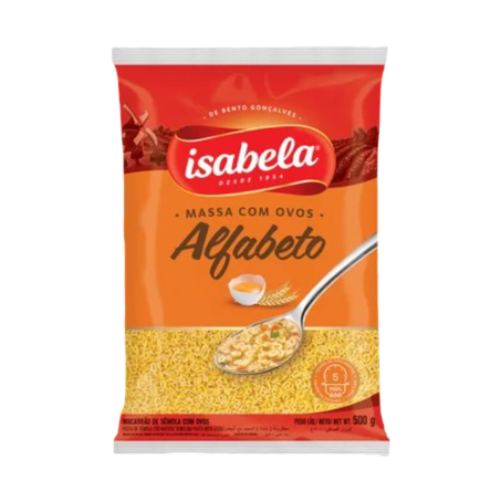 Massa isabela alfabeto 500g