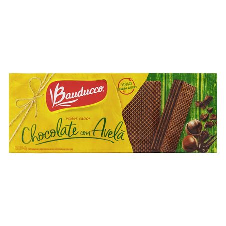 Biscoito wafer recheio chocolate com avelã bauducco