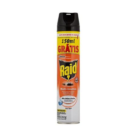 Inseticida Aerossol Raid Multi Insetos Não Deixa Cheiro Frasco Spray 420ml