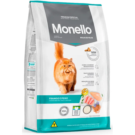 Racao gato monello 1kg frango e peixe ad