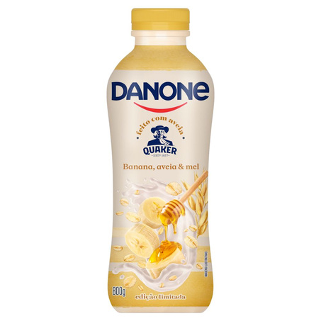 Iogurte de  Banana E Mel Danone Com Aveia Quaker Garrafa com 800G