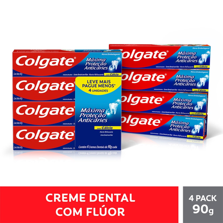 CREME DENTAL COLGATE MAX PROT ANTICÁRIES MENTA C/4 90G LP-