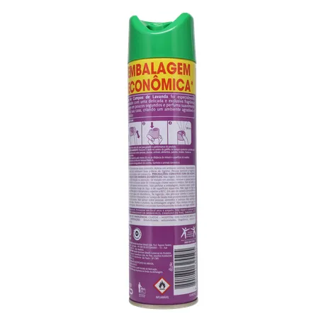 AROMATIZANTE AEROSOL BOM AR CAMPOS DE LAVANDA EMBALGEM ECONÔMICA 360ML  360-2
