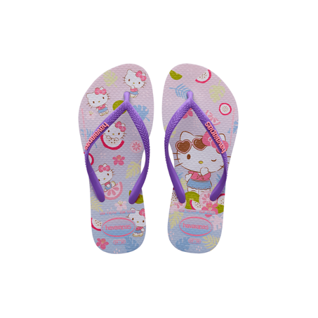 CHINELO HAVAIANAS INFANTIL SLIM HELLO KITTY BRANCO/MAGENTA 37/38
