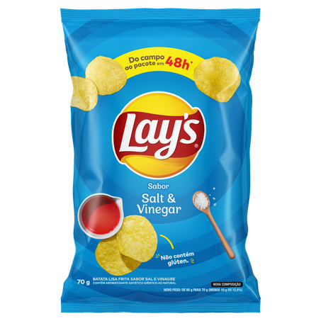 Salgadinho batata chips lays salt e vin
