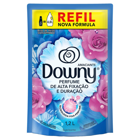 Amaciante Concentrado Downy 1,2 Litro - Brisa de Verão - Sachê