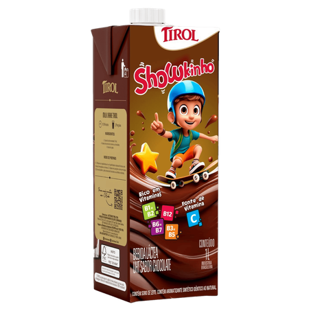 BEBIDA LACTEA TIROL SHOWKINHO SABOR CHOCOLATE